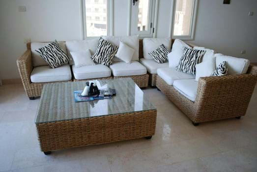 Furnished apartment with pool and beach!El Ahyaa